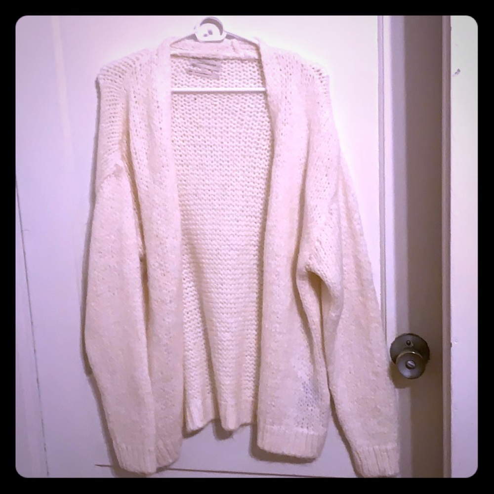 White cardigan sweater!
